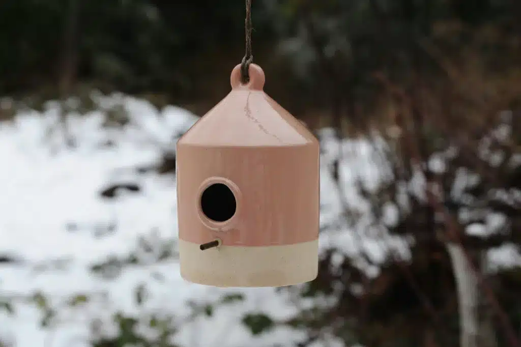A ceramic birdhouse that you can buy from America on eBay.