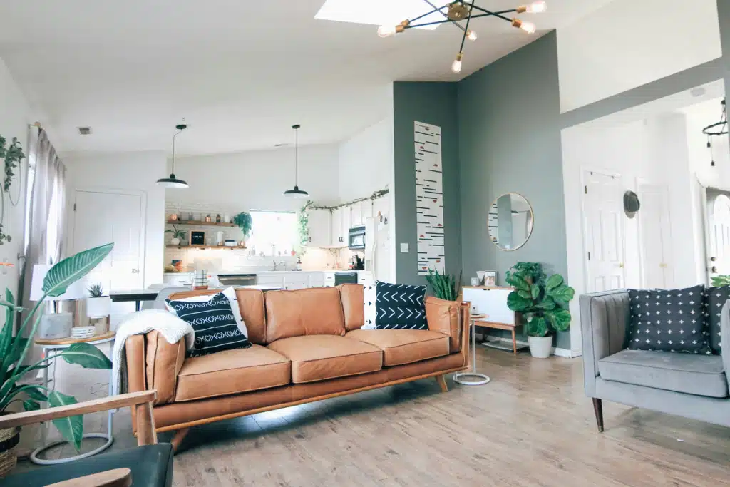 A nicely decorated living room, showing the possibilities of shipping Wayfair to Alaska.